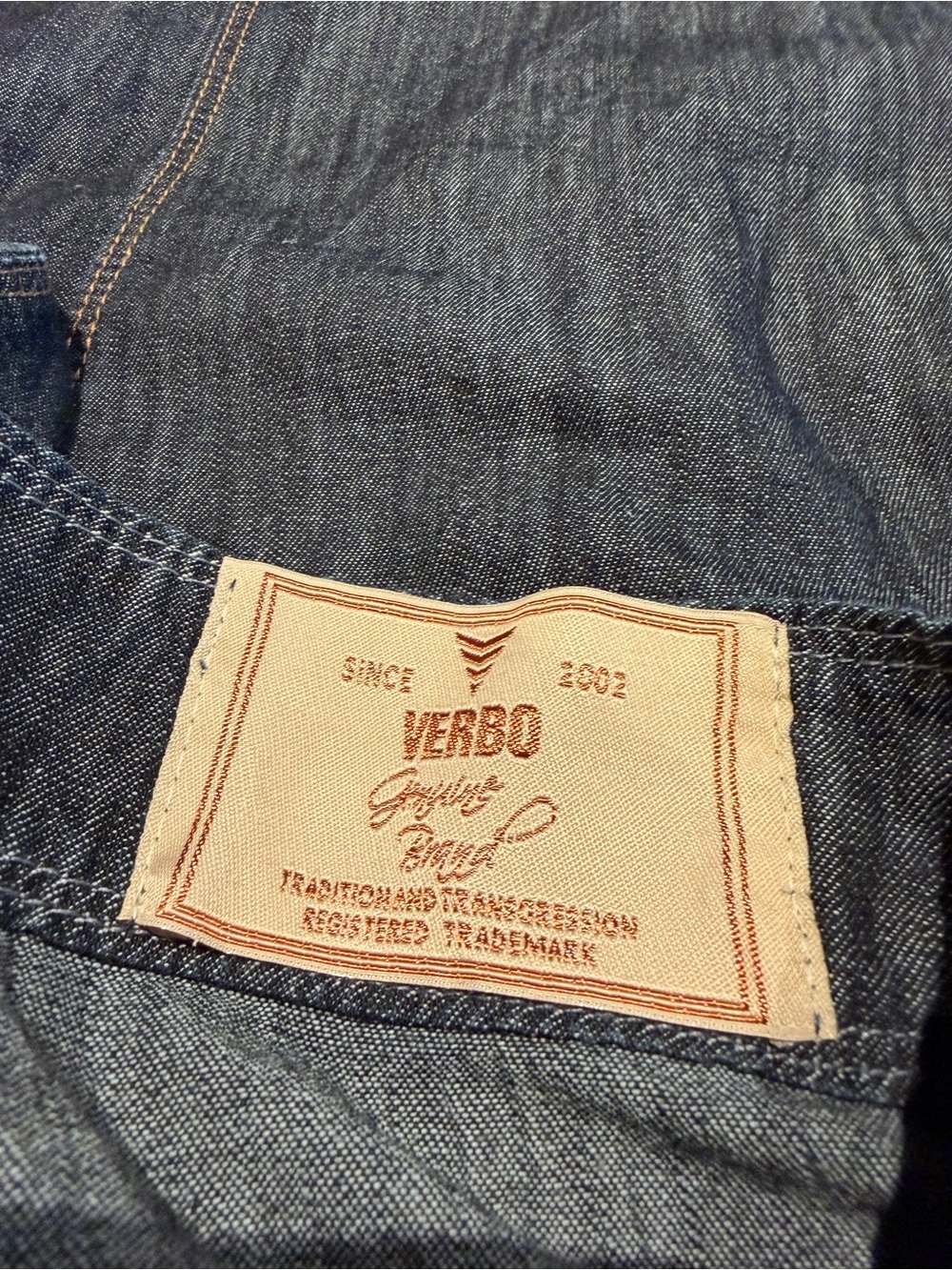 Vintage Brazilian Verbo Embroidered Dark Blue Denim Maxi Skirt - Button Front - Picture 8 of 11